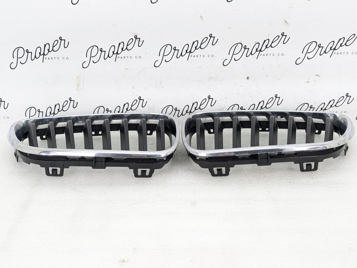 BMW F22 F23 2 Series Pre-LCI Chrome Kidney Grille Set 7295521/7295522 *DAMAGED*