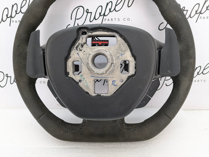 Chevrolet C7 Corvette Stingray Automatic Flat Bottom Suede/Alcantara Steering Wheel W/PaddleShifters 84198774 *DAMAGED*