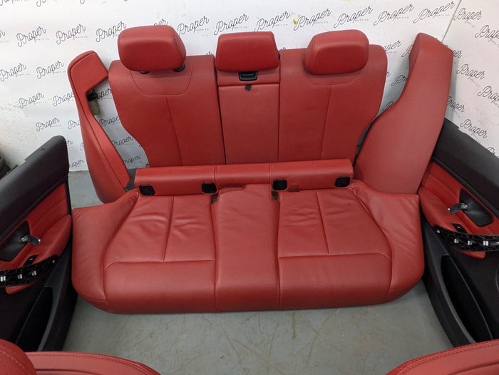 BMW F30 335xi M Sport Complete Red Interior Swap Kit Set Leather Coral Red Door Cards & Seats