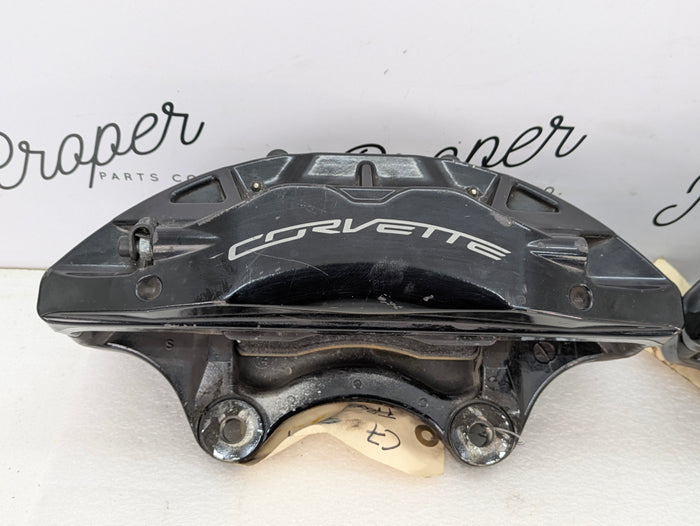 Chevrolet C7 Corvette Z51 Front Left/Right Black Brembo Brake Calipers Pair 22847805/22847810