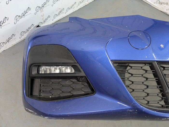 BMW G20 330ix M340ix 330ex M Sport Front Bumper W/PDC Sensors & LED Fog Lights Portimao Blue Metallic (C31) 51118099899