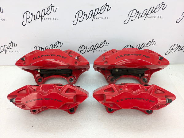 Chevrolet C7 Corvette Stingray Front & Rear Brembo Brake Calipers Set Red 20C79021/20C79022/20B95348/20B95347 *NOTE*