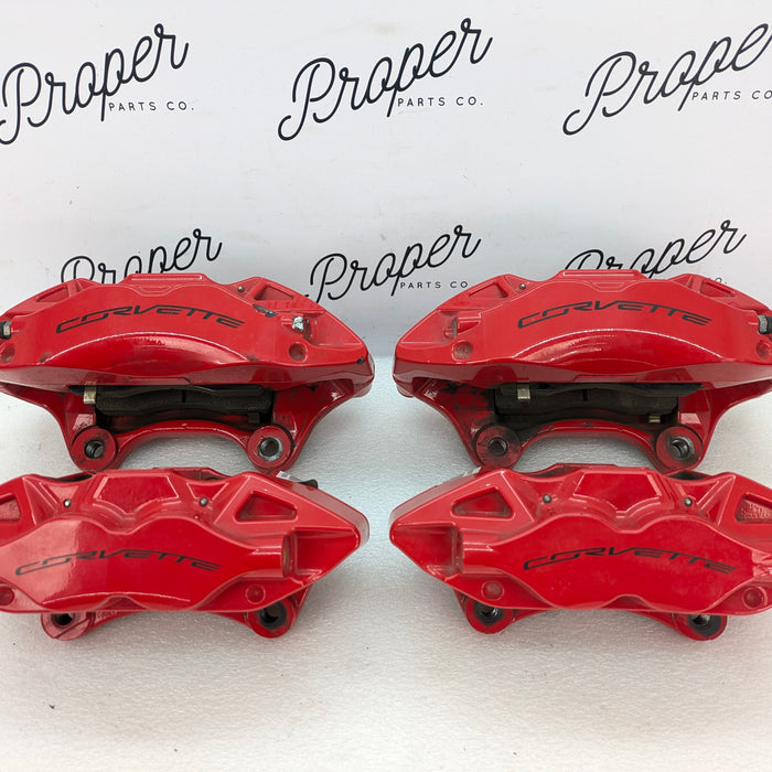 Chevrolet C7 Corvette Stingray Front & Rear Brembo Brake Calipers Set Red 20C79021/20C79022/20B95348/20B95347 *NOTE*