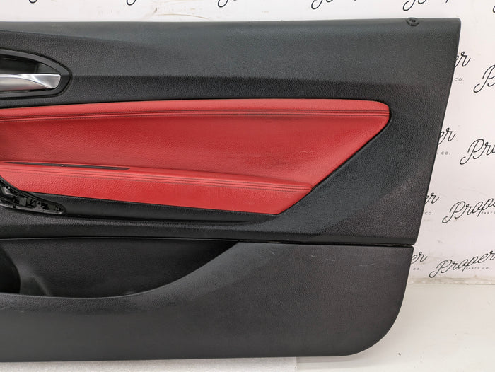 BMW F22 228xi M235xi 230xi M240xi Right/Passenger Side Front Coral Red Interior Door Panel Card 7268404