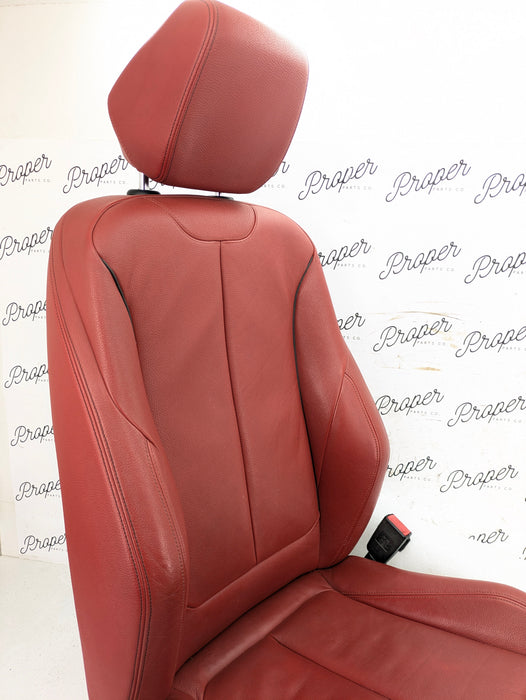 BMW F30 335xi M Sport Complete Red Interior Swap Kit Set Leather Coral Red Door Cards & Seats