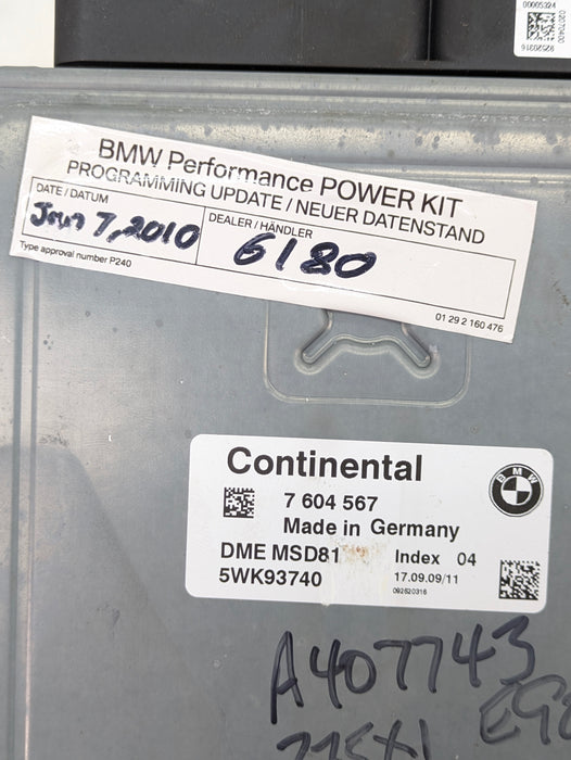BMW E90 E92 E93 335I 335XI N54 Performance Power Kit PPK Tuned Engine ECU DME MSD81 11122157665