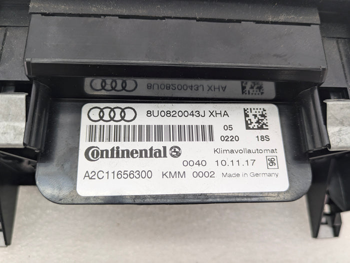 2015-2018 Audi 8U Q3 HVAC Climate Control Heater Air Conditioning Switch Panel 8U0820043J