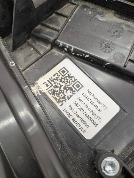 Tesla Model 3 Complete HVAC Box Assembly 1494714-00-H / 1539475-00-A / 1547266-00-D