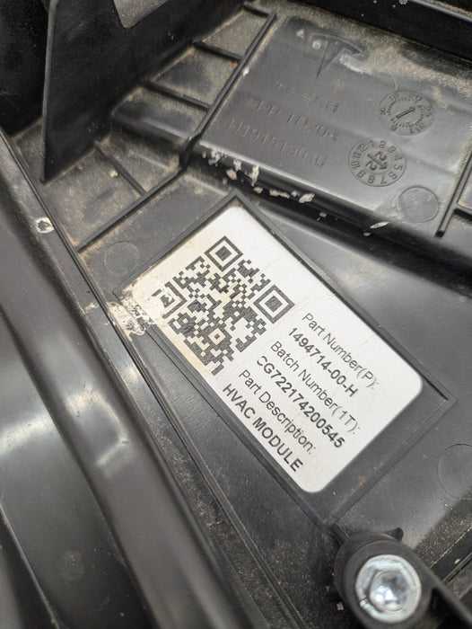 Tesla Model 3 Complete HVAC Box Assembly 1494714-00-H / 1539475-00-A / 1547266-00-D