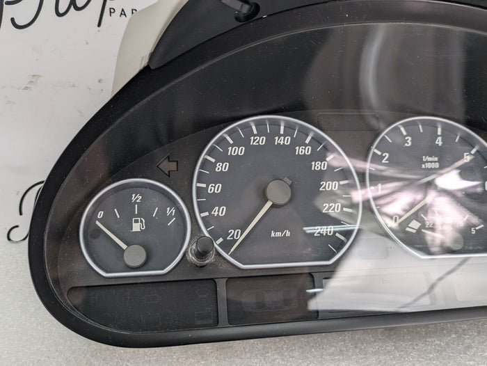 BMW E46 330Ci Coupe/Convertible JAPAN Grey Face Silver Ring Speedometer Automatic KMH Gasoline Instrument Gauge Cluster 6911321