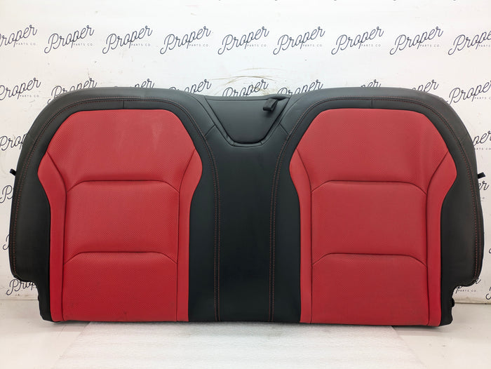 2018 Chevrolet 6th Gen Camaro 2SS Coupe 2nd Row Rear Upper Seat Back Cushion Leather Black & Adrenaline Red (H16)