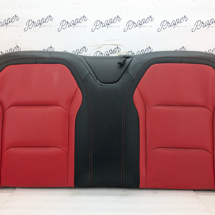 2018 Chevrolet 6th Gen Camaro 2SS Coupe 2nd Row Rear Upper Seat Back Cushion Leather Black & Adrenaline Red (H16)