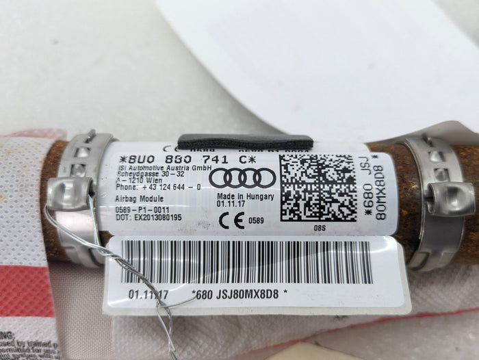 2015-2018 Audi 8U Q3 Left Curtain Roof SRS Airbag 8U0880741C