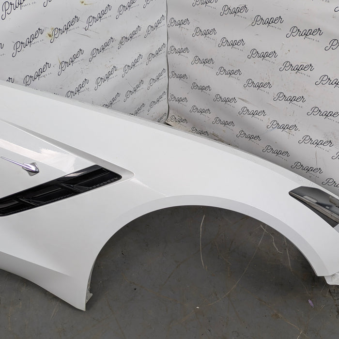 Chevrolet C7 Corvette Stingray Front Right/Passenger Side Fender Arctic White (G8G) *DAMAGED*