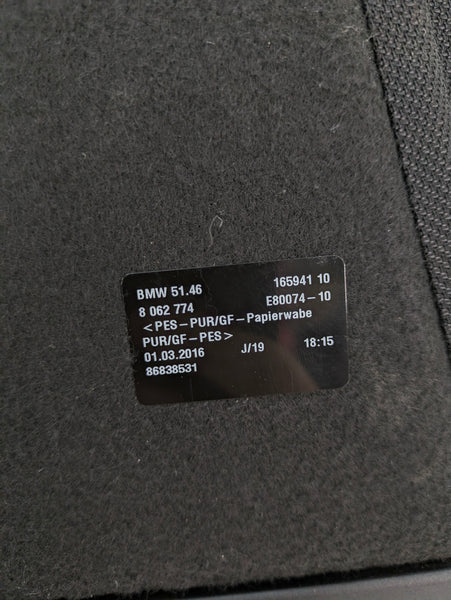 BMW F36 435xi 440xi 430xi 428xi Rear Rearward Parcel Shelf Trunk Cargo Cover Section Black 8062774
