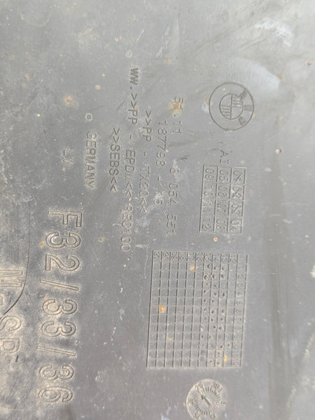 BMW F32 F36 435XI Front Left Driver Splash Shield Lower Deflector Fender Liner 8054551 *DAMAGED*