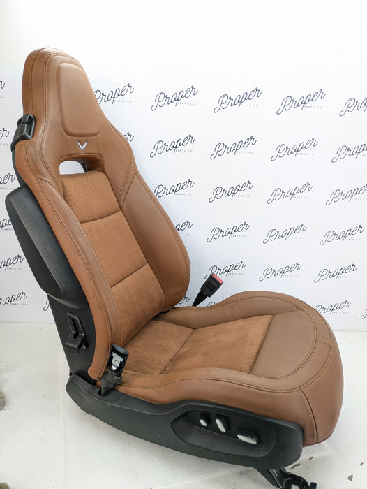 Chevrolet C7 Corvette Stingray 3LT Right/Passenger Side GT Napa Leather Heated & Vented Seat Kalahari Brown (346) *DAMAGED*