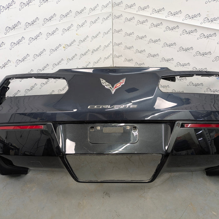 Chevrolet C7 Corvette Stingray Z51 Upper Rear Bumper Cover W/Lower Diffuser Night Race Blue Metallic (GXH) 84411653 *DAMAGED*