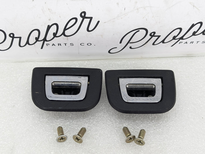 BMW E46 330i 325i 323i Trunk Tie Down Anchor Point Mounts Black Chrome Pair 51477193695