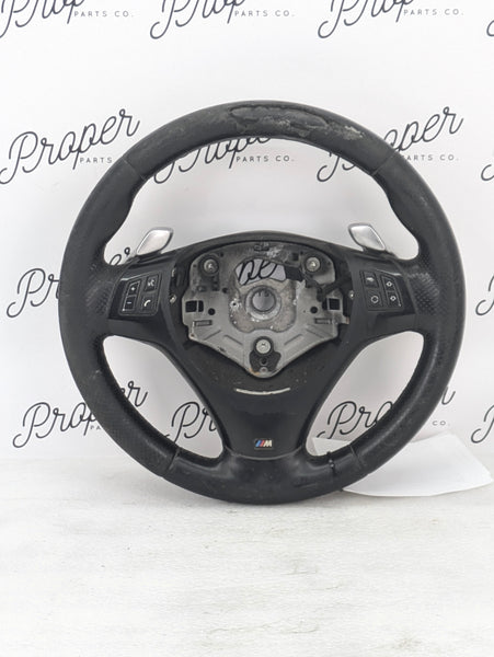 BMW E90 E91 E92 E93 3 Series M Sport Steering Wheel W/Paddles 7841396 *DAMAGED*