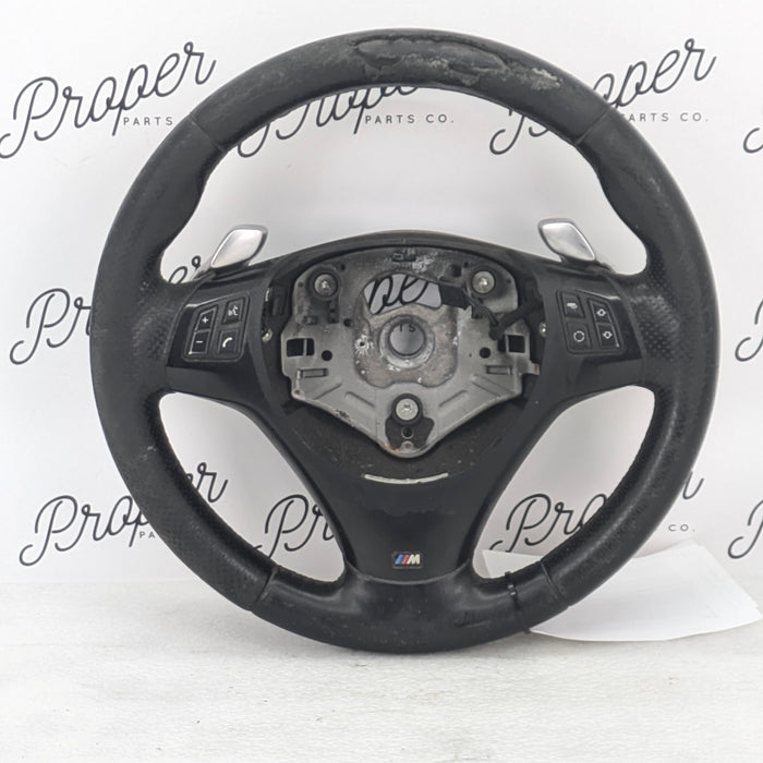 BMW E90 E91 E92 E93 3 Series M Sport Steering Wheel W/Paddles 7841396 *DAMAGED*