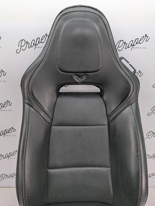 Chevrolet C7 Corvette Stingray Z51 2LT Left/Driver Side GT Milano Leather Heated & Vented Seat Jet Black (195) *DAMAGED*