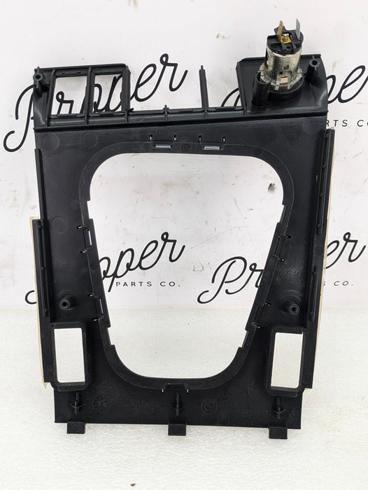 BMW Z3 Center Console Trim Cover Panel Black w/ Chrome Trim 2491395 *Damaged*