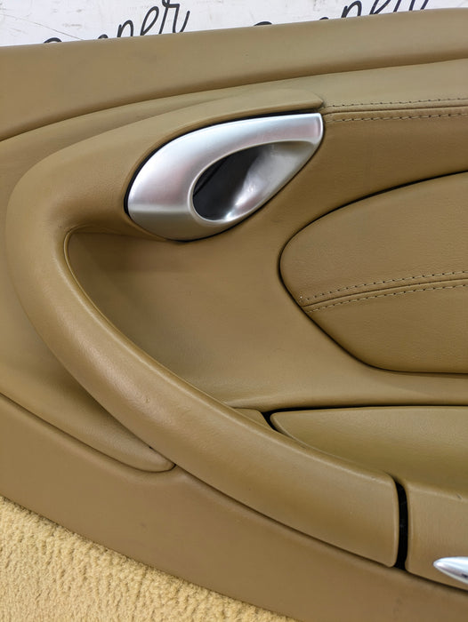 Porsche 996.2 911 Carrera 4 Cabriolet Convertible Right/Passenger Side Front Interior Door Panel Savanna Beige Leather 99655532201/99655583400