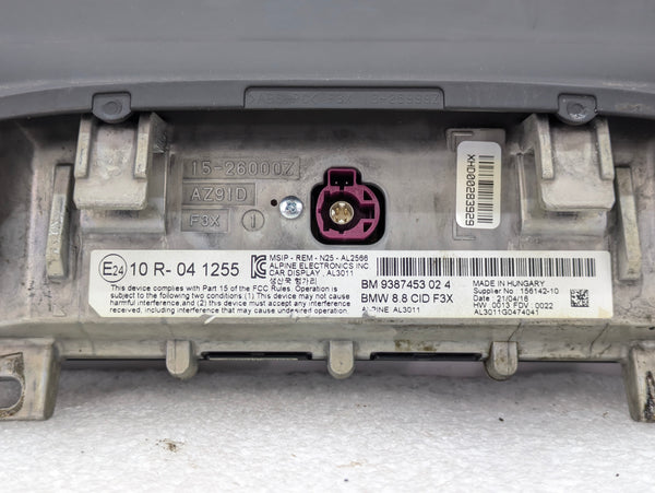 BMW F36 F32 F30 F31 F33 F34 435xi 440xi 428xi 430xi iDrive Navigation 8.8" Central Information Display Screen 9387453