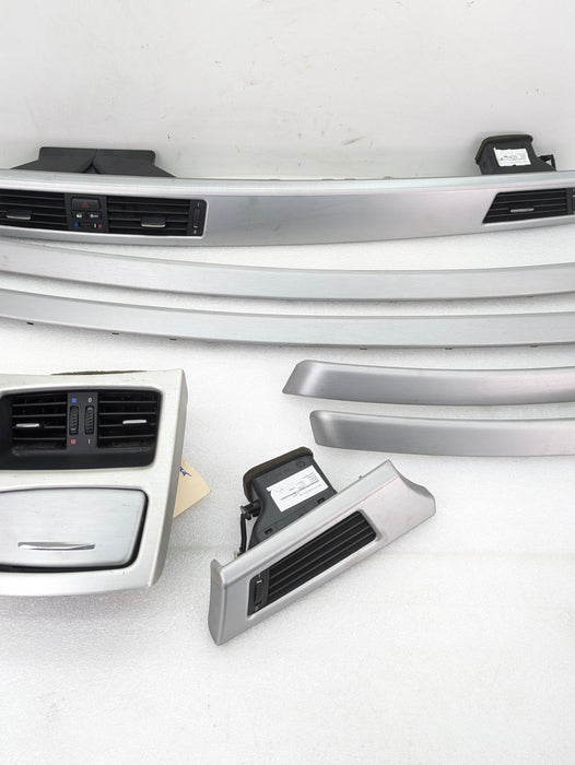 BMW E92 335xi 335i 328xi 328i Coupe Brushed Aluminum iDrive Interior Trim Set *DAMAGE*