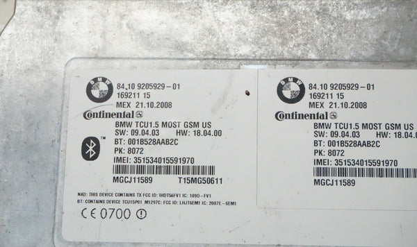 BMW E9X BLUETOOTH TELEMATICS MODULE 84109205929