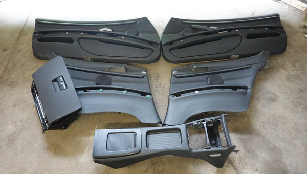 BMW E92 BLACK DOOR PANELS/REAR CENTER CONSOLE/GLOVEBOX