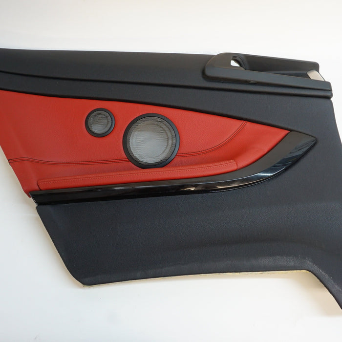 BMW F32 435i 440i 428i 430i Left/Driver Side Rear Coral Red Interior Door Panel Card