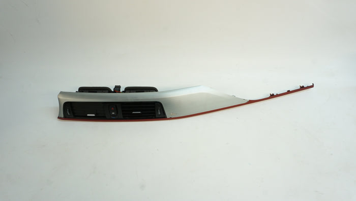 BMW F3X BRUSHED ALUMINUM CENTER DASH TRIM RED ACCENT