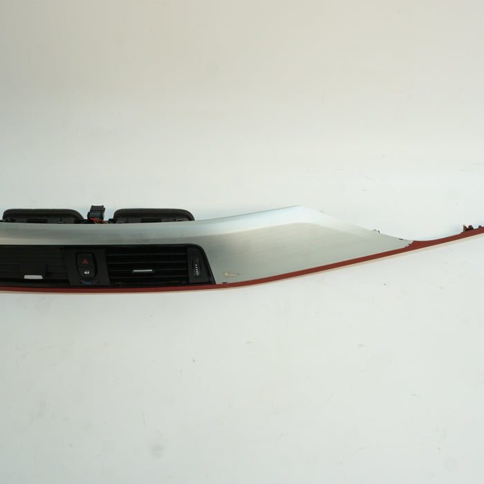 BMW F3X BRUSHED ALUMINUM CENTER DASH TRIM RED ACCENT