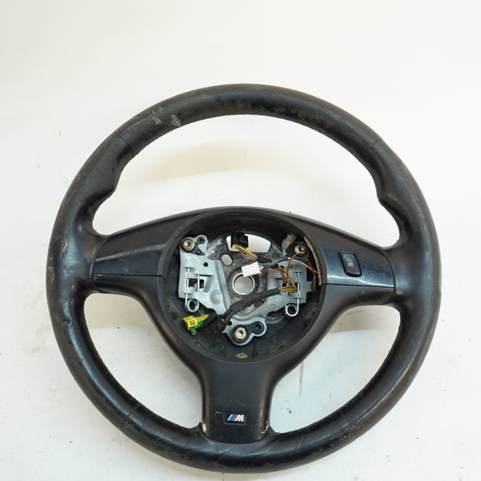 BMW E46 M3 330ci 328ci 325ci 323ci M Sport Leather Steering Wheel 32342282022 *DAMAGED*